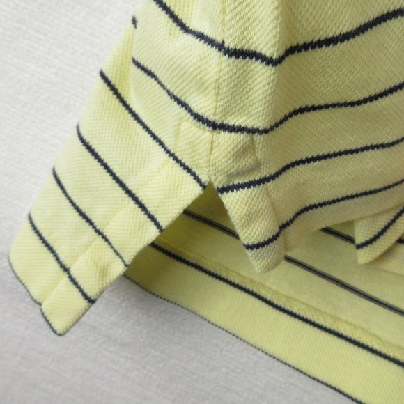 Titleist Butter Yellow Striped Pique Polo Size L Cotton - Picture 3 of 11